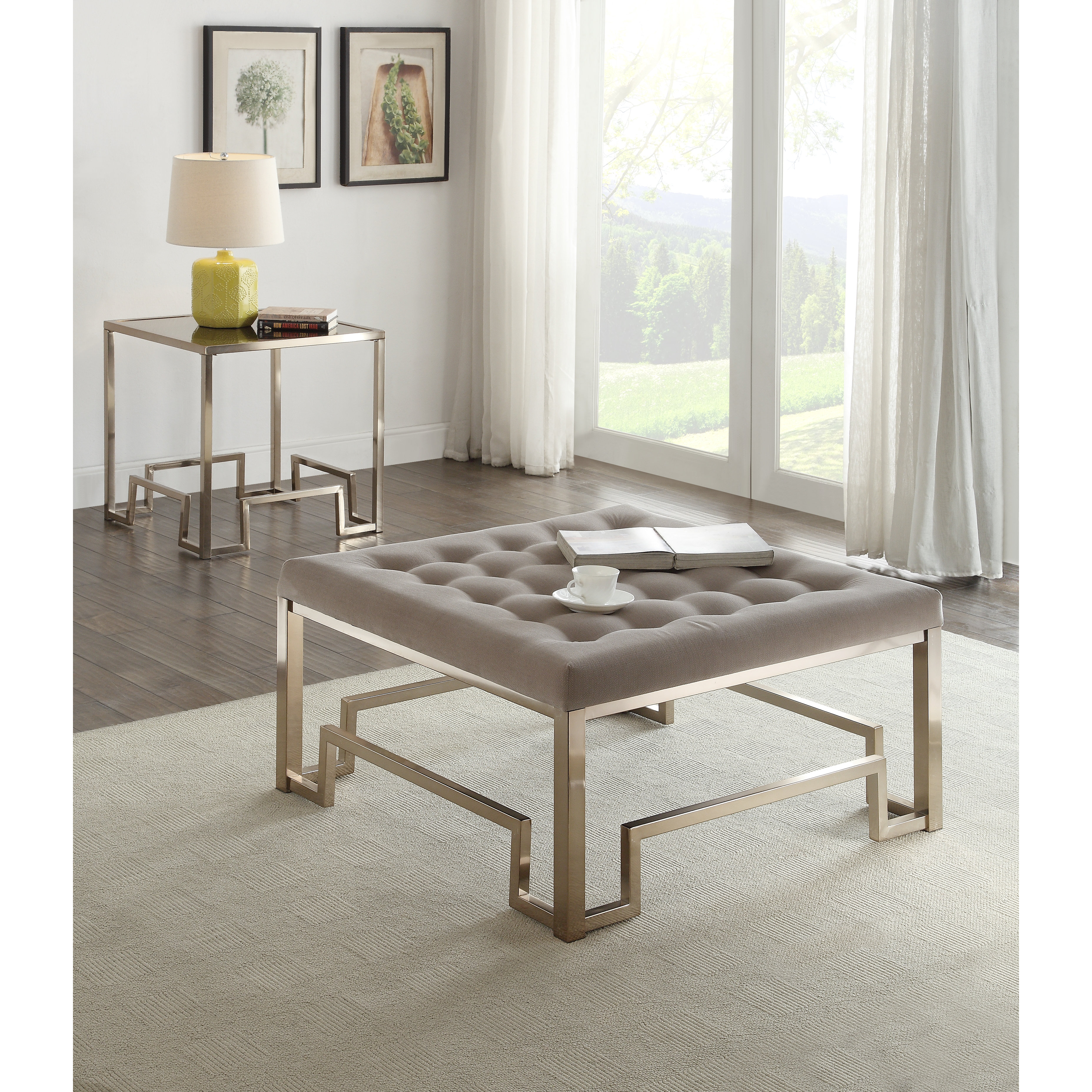 ACME Furniture Damien Fabric Coffee Table Wayfair