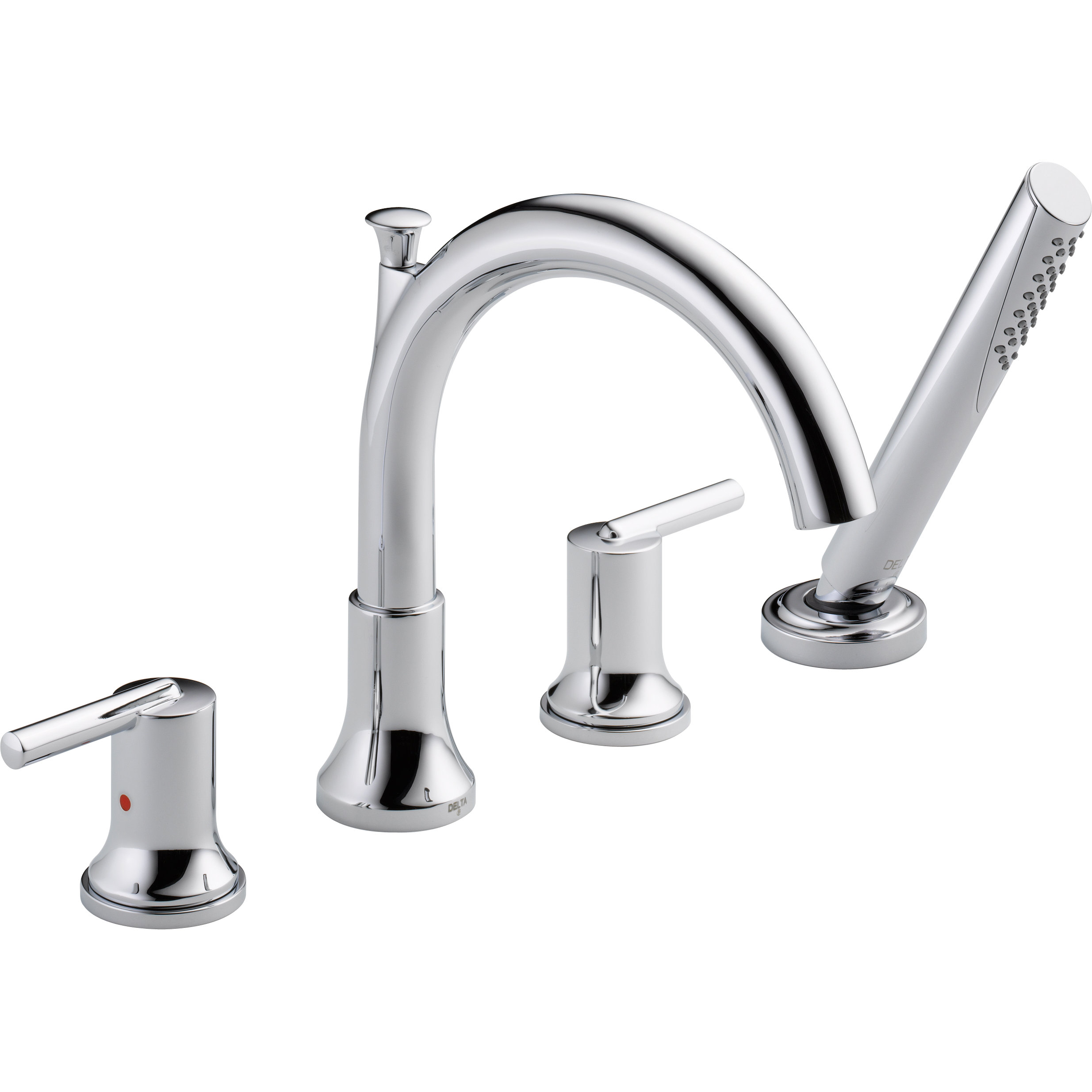 Delta Trinsic Bathroom Double Handle Deck Mount Roman Tub Trim Delta Trinsic Reg Bathroom Double Handle Deck Mount Roman Tub Trim With Handshower