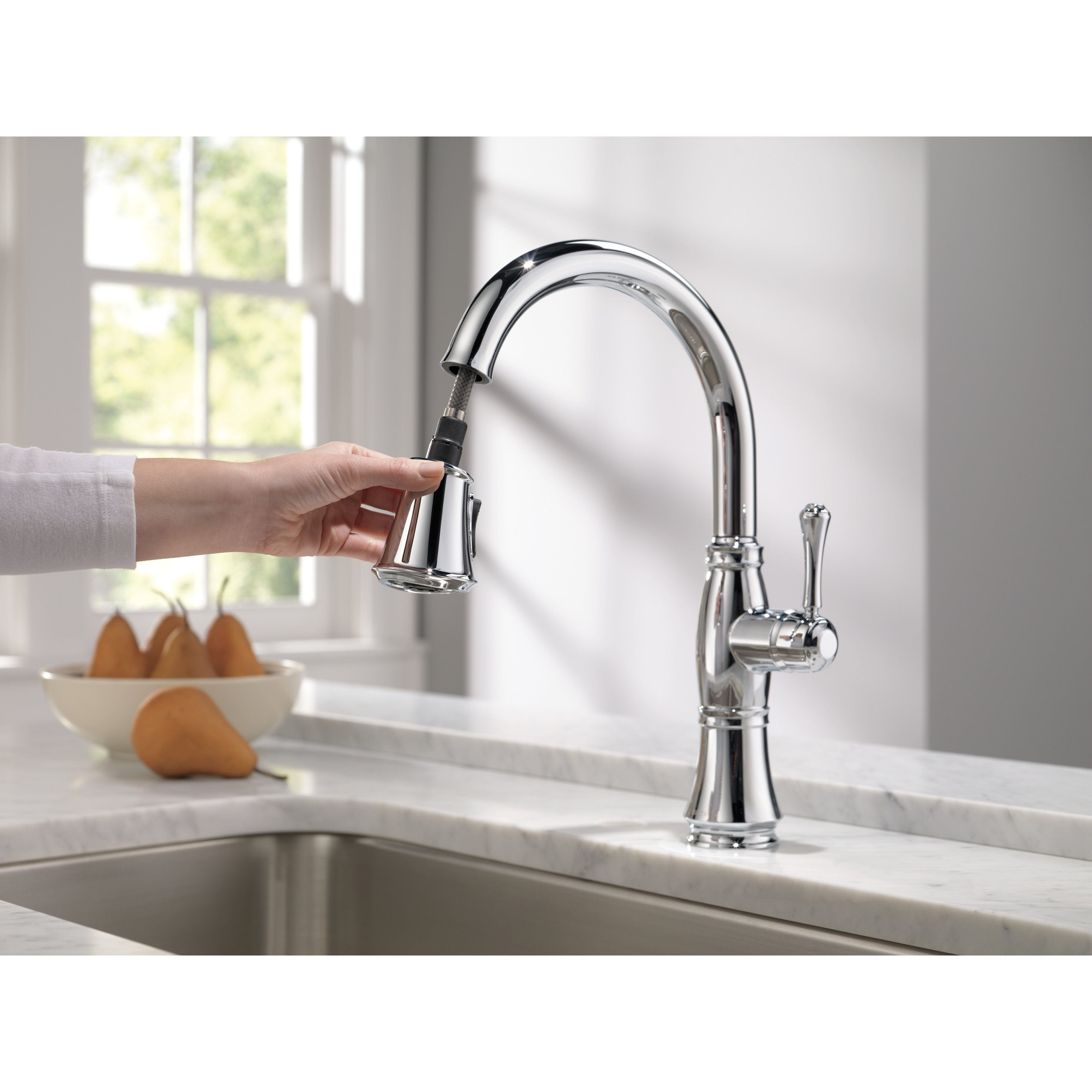 Delta Cassidy Single Handle Standard Kitchen Faucet with Spray