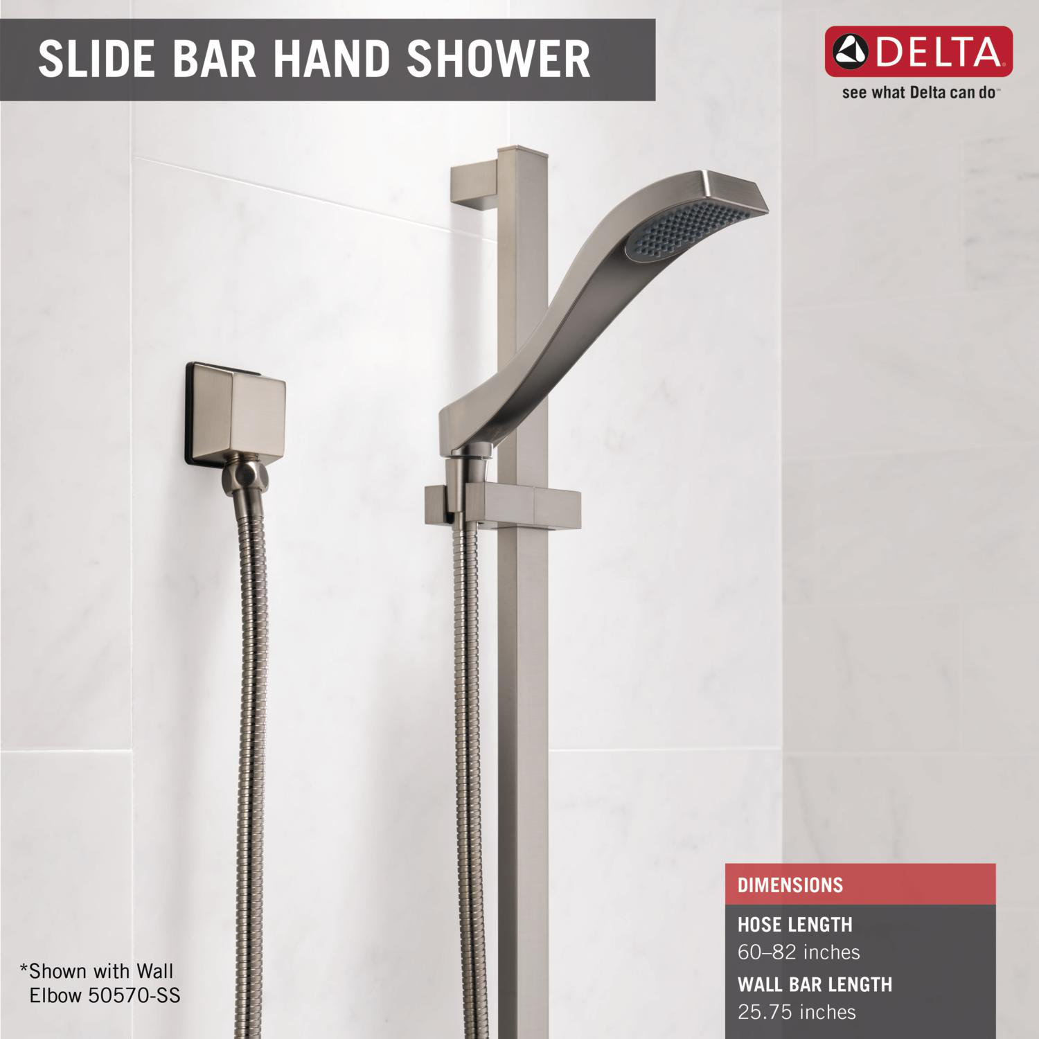 Delta Dryden Single Function Slide Bar Shower Head Trim & Reviews