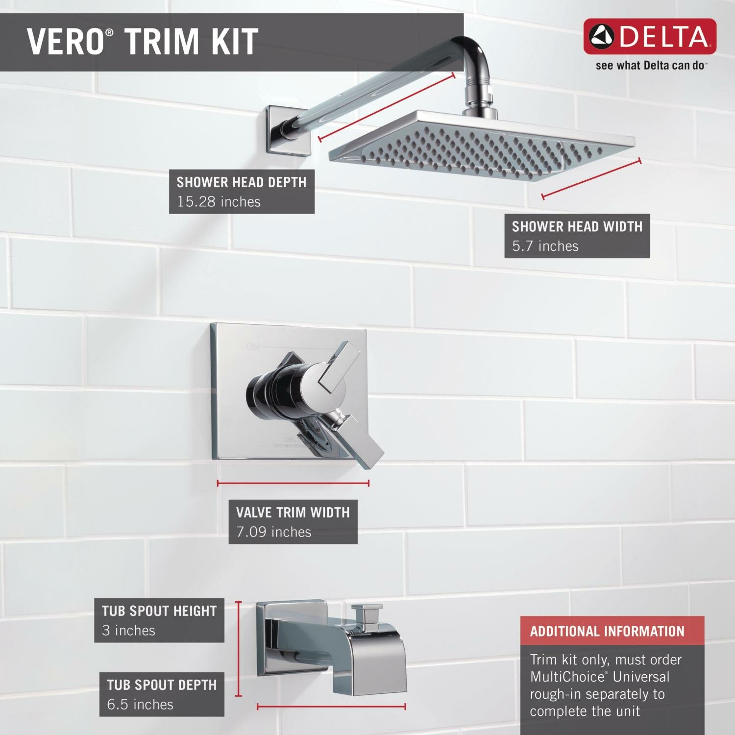 Delta Vero Volume Control Tub and Shower Faucet Trim with ...