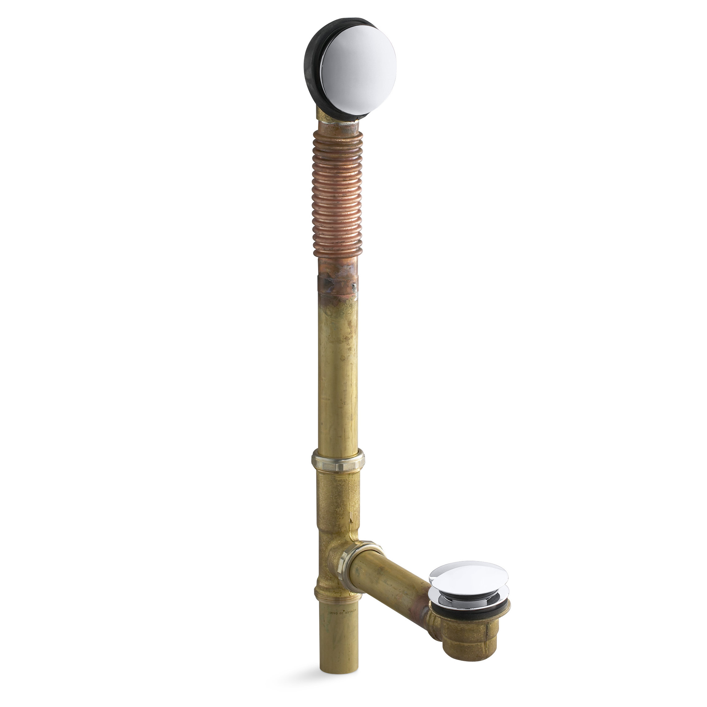 Kohler Clearflobrass Toe Tap 3 25 Leg Tub Bathroom Sink Drain Kohler Clearflobrass Toe Tap 3 25 Quot Leg Tub Bathroom Sink Drain With Overflow