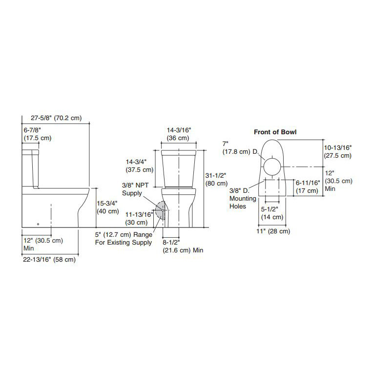 Kohler Persuade Skirted TwoPiece Elongated DualFlush Toilet with Top