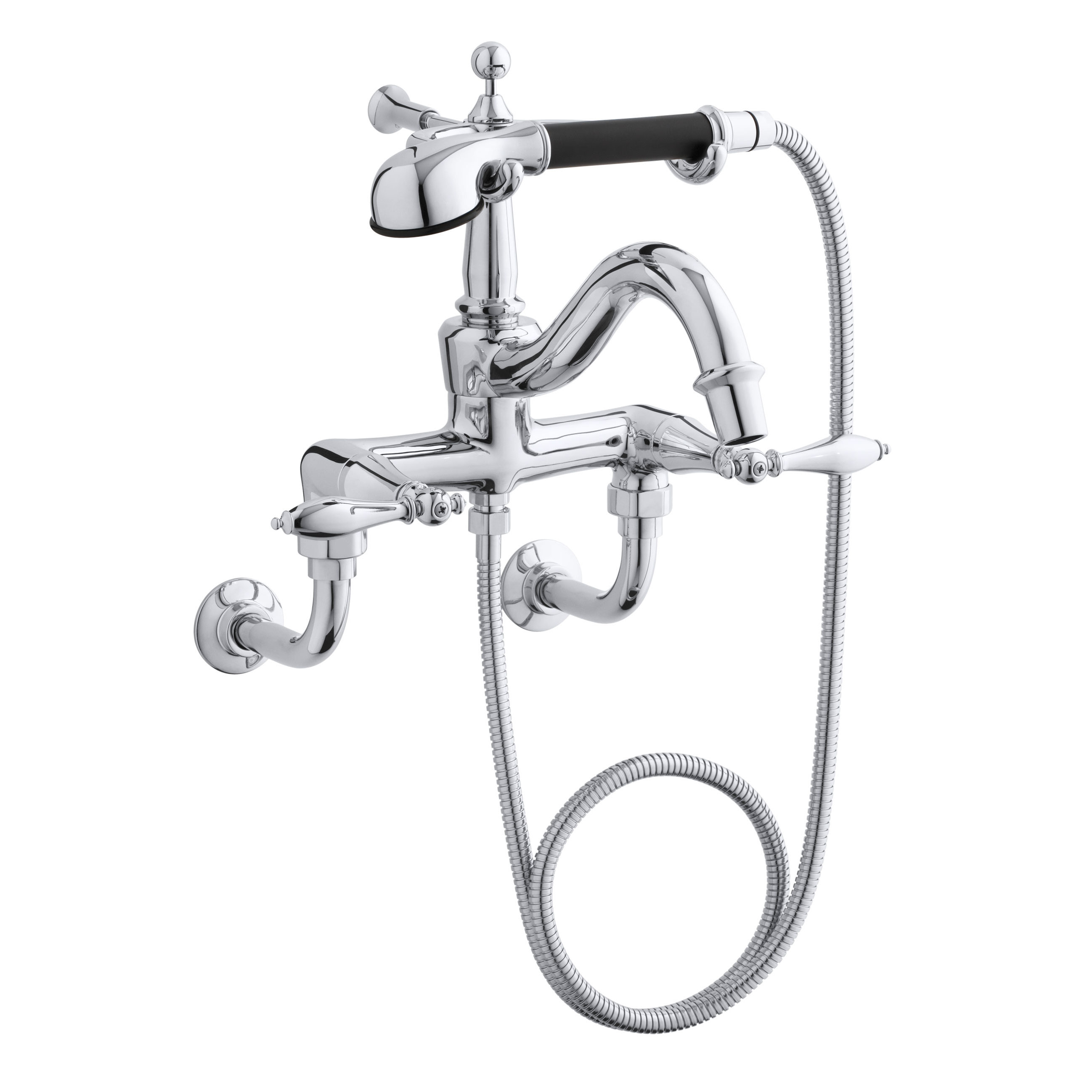 Kohler Finial Traditional Bath Faucet With Lever Handles Diverter Kohler Finial Traditional Bath Faucet With Lever Handles Diverter Spout Polished Finish Accents And