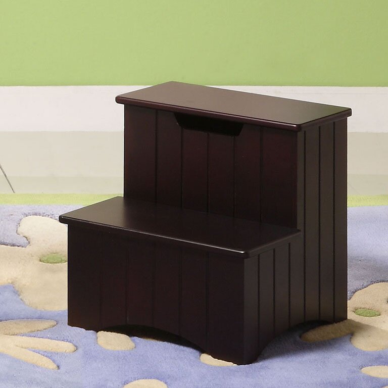 Step Stools You'll Love | Wayfair - 2-Step Manufactured Wood Storage Step Stool with 200 lb. Load Capacity