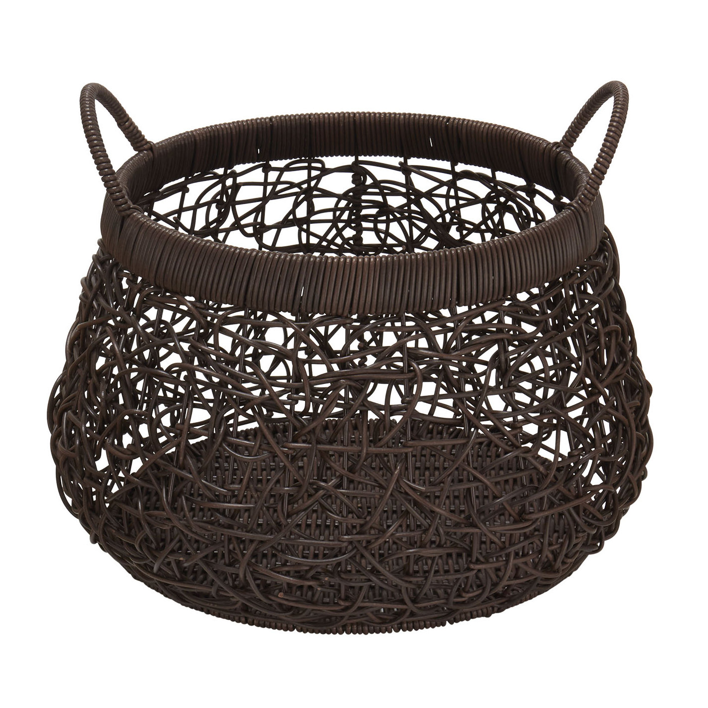 Household Essentials 3 Piece Resin Wicker Laundry Basket and Waste