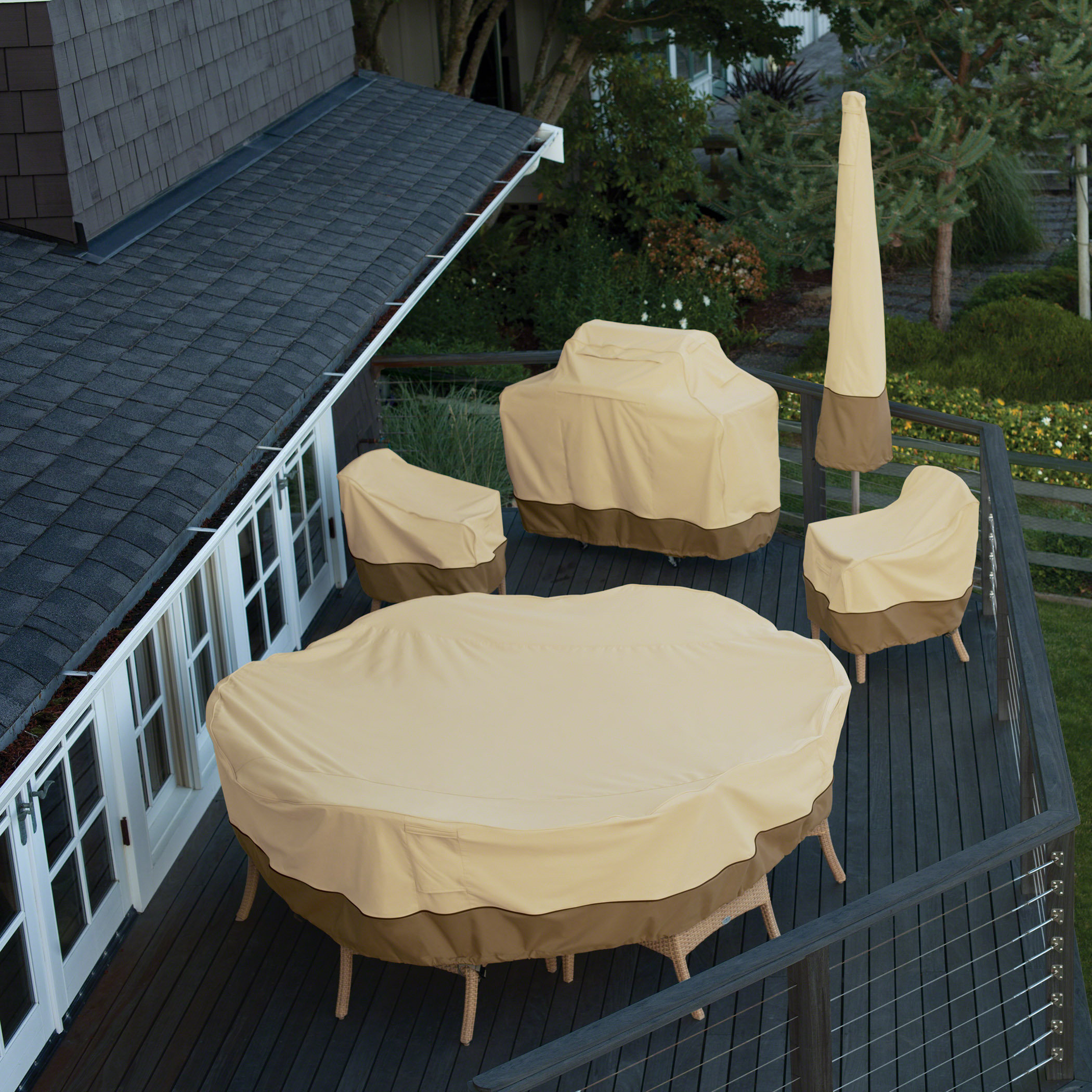 Classic Accessories Round Table And Chair Cover Reviews Wayfair Ca Classic Accessories Round Table And Chair Cover
