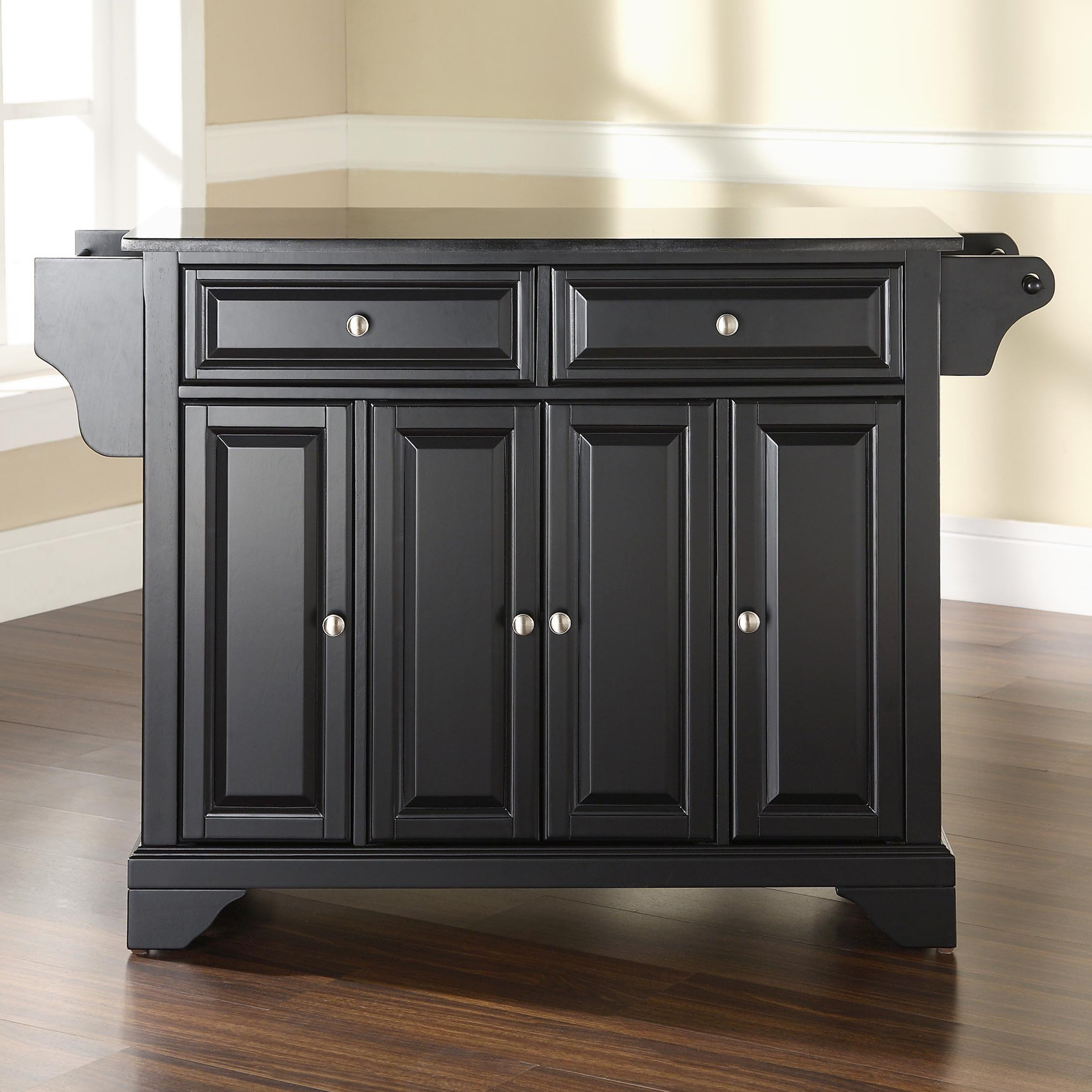Crosley LaFayette Kitchen Island with Solid Black Granite Top & Reviews
