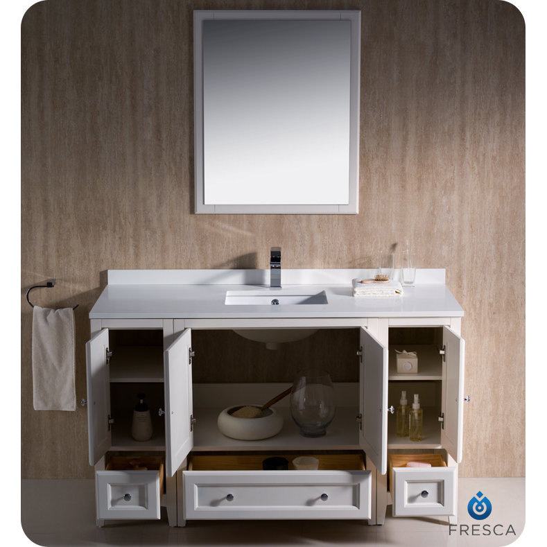 Fresca Oxford 54 Single Traditional Bathroom Vanity Set With Fresca Oxford 54 Quot Single Traditional Bathroom Vanity Set With Mirror